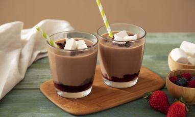 Frozen de Chocolate e Morango com Marshmallow