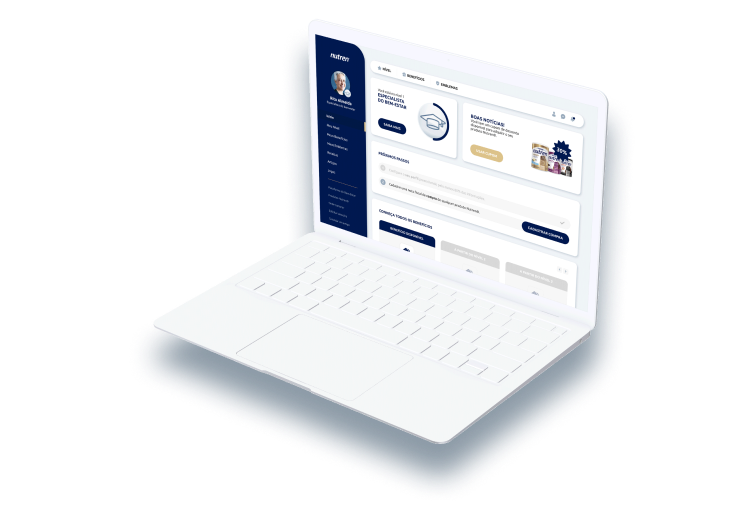 Site do clube Nutren Senior em laptop